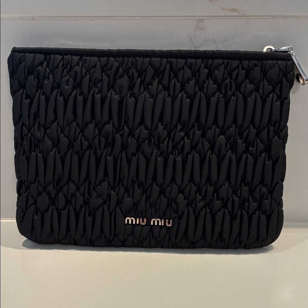 Miu Miu Black Textured Pouch